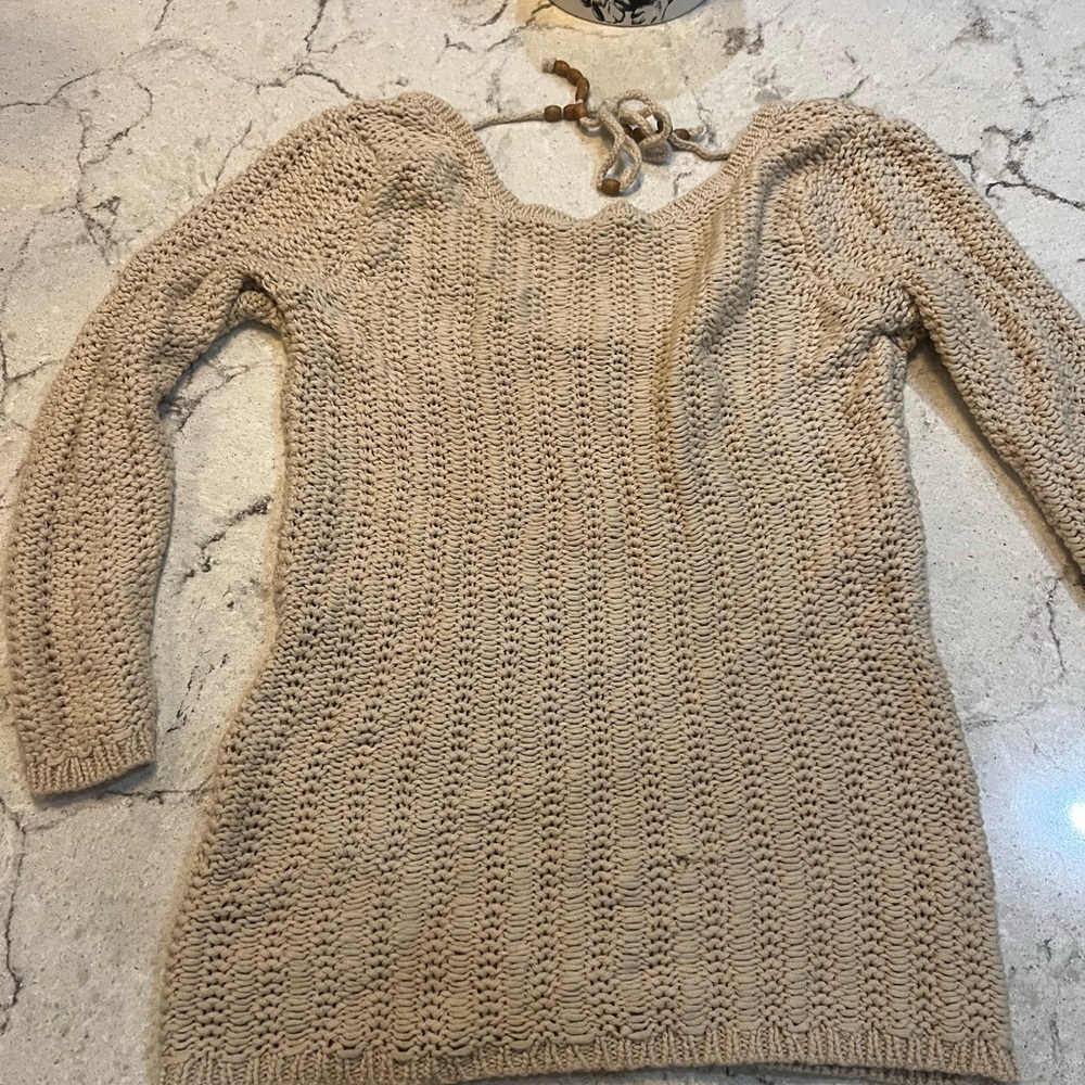 GAP Tie Back Beige Sweater Size XS
